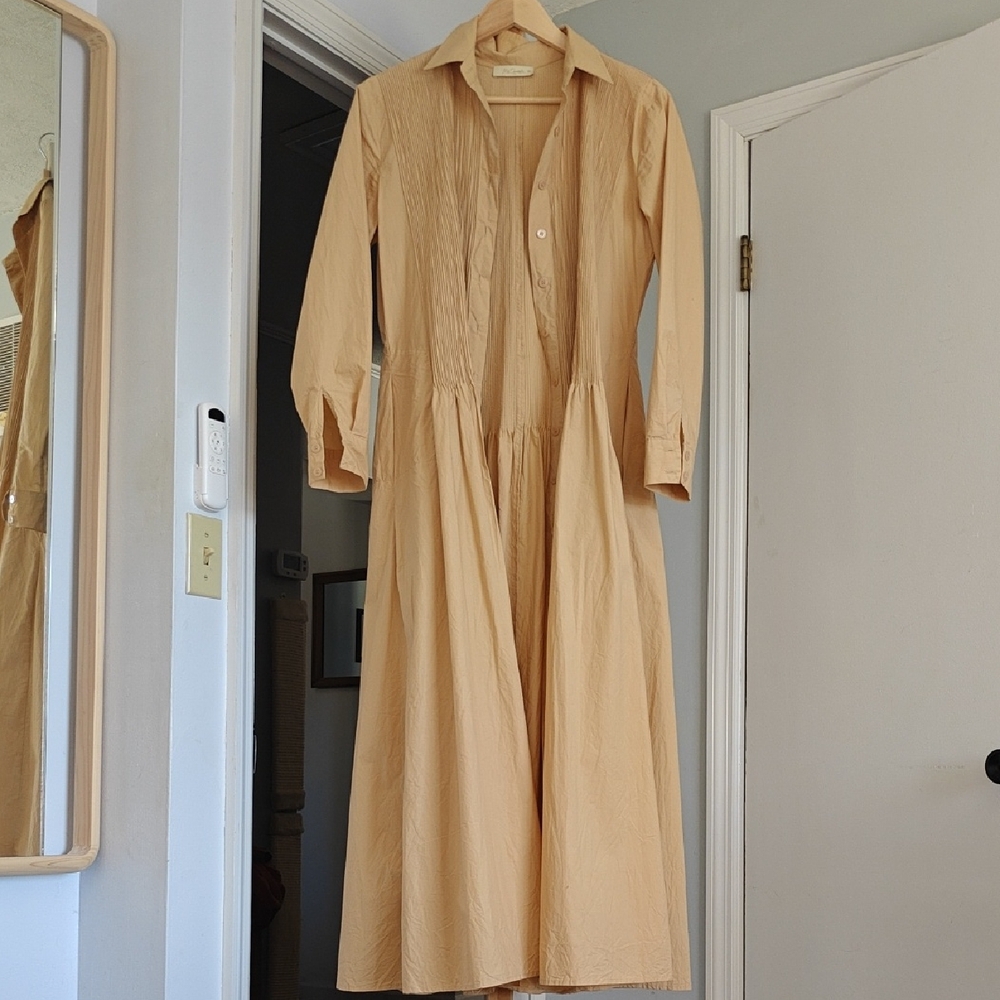 Mes Demoiselles Elegant Beige Long Sleeve Dress